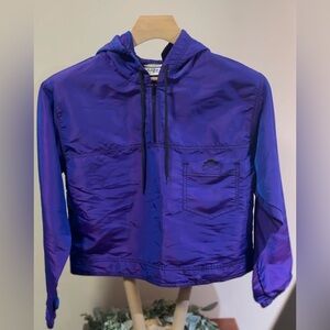 VTG 1990s ZAPP International Neon Purple Iridescent Cropped Windbreaker Jacket